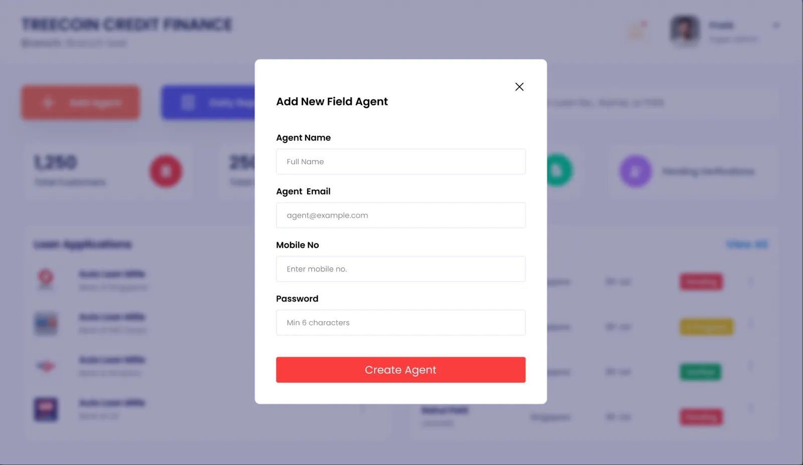 Add a new field agent