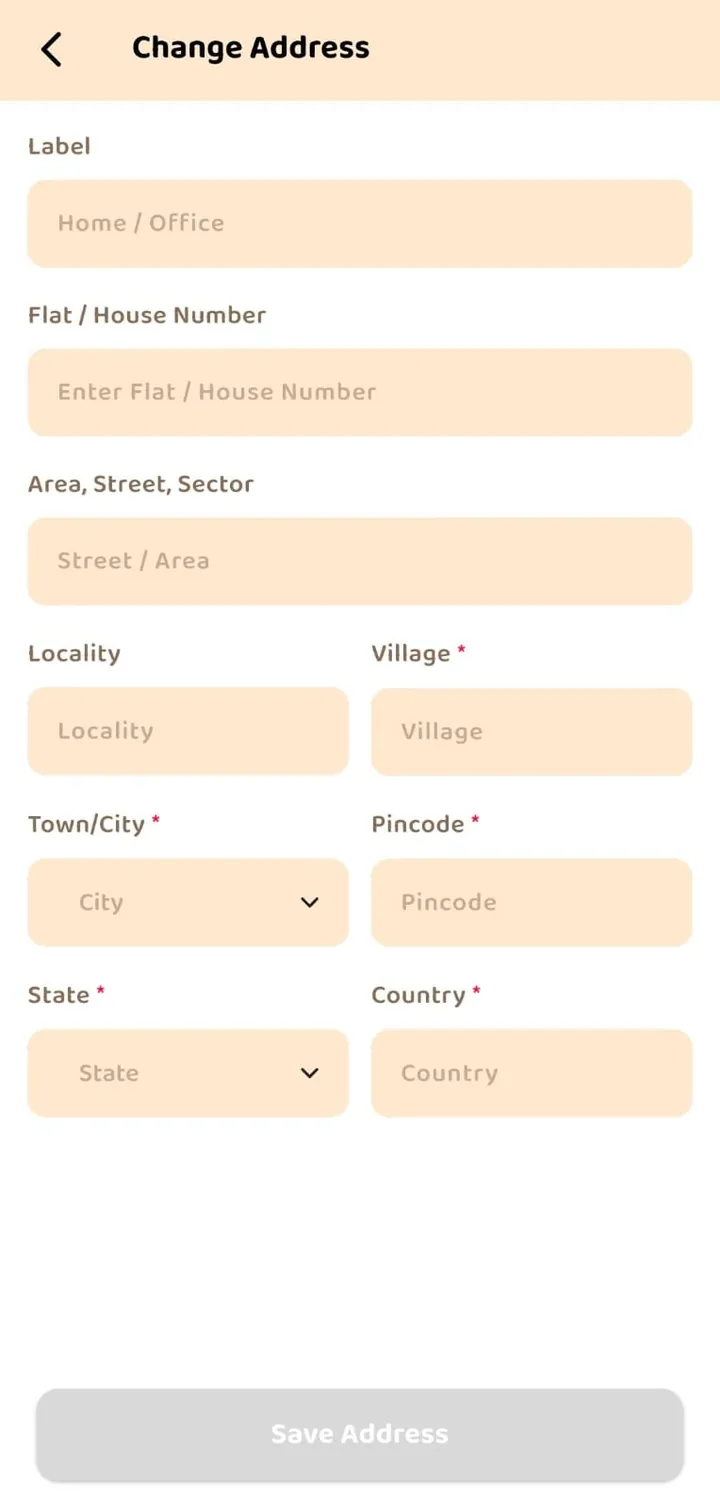 Delivery address