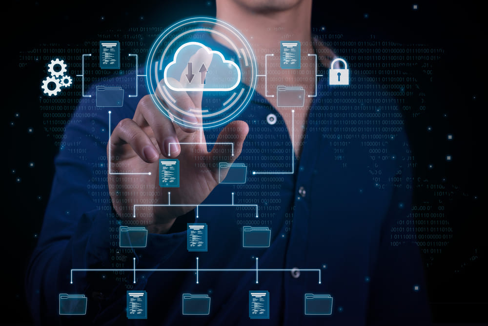 Cloud computing and data security technology concept